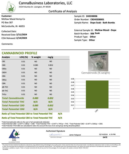DOPE SOAK : Energized CBD Bath Bomb